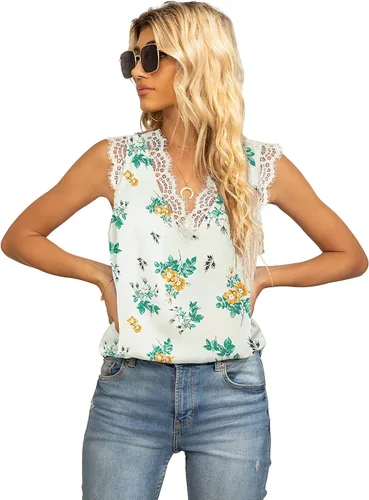 Miniatura 113 de VIISHOW - Camiseta sin mangas, sexy, con cuello en V y bordes de encaje para mujer, camisola de vestir, camisas de gasa, sin mangas, casuales