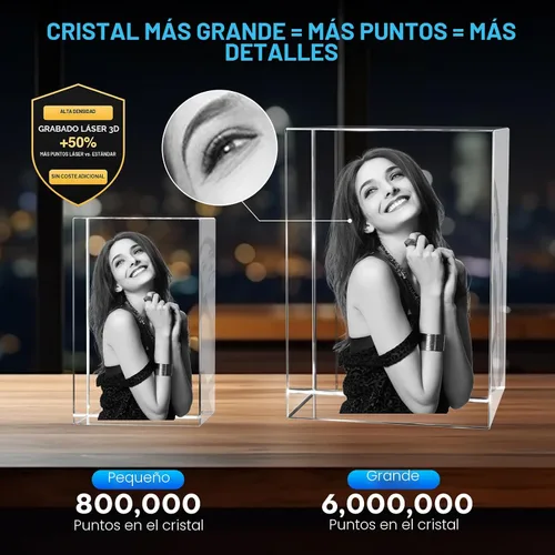 Miniatura 3 de Regalos de fotos de cristal 3D personalizados con grabado láser 3D, marcos de fotos personalizados, aniversario, cumpleaños, boda, regalo Retrato