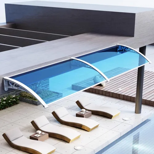 Miniatura 7 de Toldo para puerta delantera, cubierta moderna de policarbonato azul, toldo de porche para frente de casa, refugio de lluvia de ventana, toldo