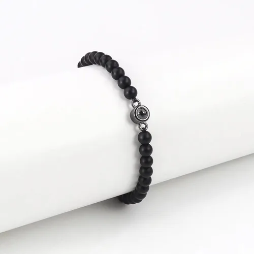 Miniatura 3 de Elegant Couple's Bracelet with 100 Languages I Loves You Projection in Crystals Mattes Stone Portable for Anniversaries
