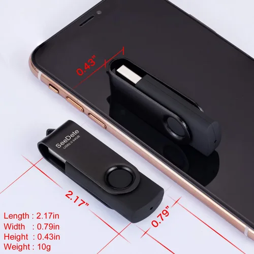 Miniatura 4 de 64GB Unidades Flash USB, Memoria Stick USB, Unidad de Pulgar con Diseño Rotado, Memoria Stick con Luz LED para Almacenamiento Externo y Copia