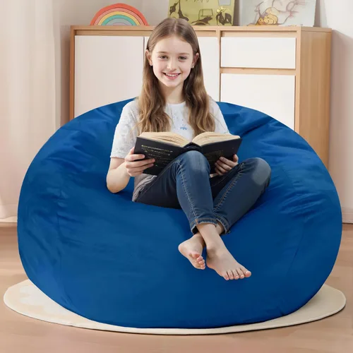 Miniatura 64 de Homguava - Sillón puff de 3 pies Sillón estilo puff grande de 3 pulgadas con relleno de espuma viscoelástica, sofá suave con funda de terciopelo