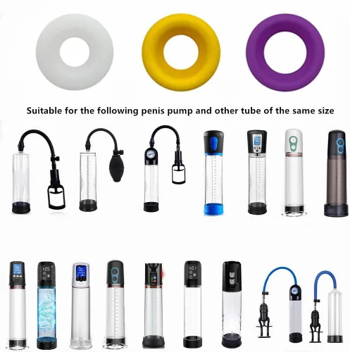 Miniatura 4 de 3 piezas de anillo de bomba de pene de silicona para hombre, accesorios extensores de pene, accesorios para extensor de erección de pene, repuesto