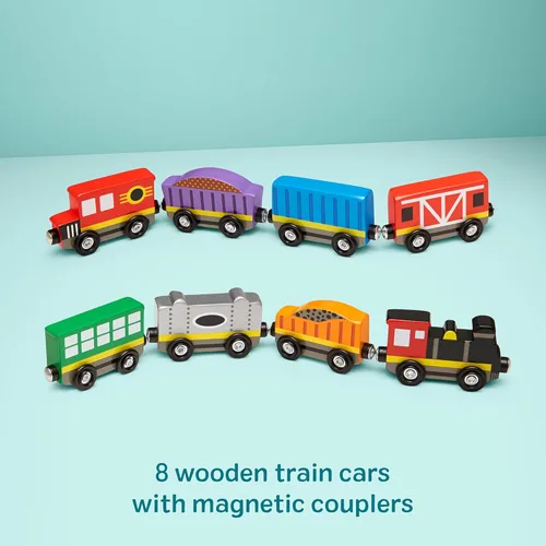 Miniatura 6 de Melissa & Doug – Tren de madera, vagones de tren