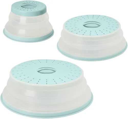 Miniatura 11 de Tovolo Cubierta de salpicaduras para microondas para alimentos, paquete de 3 (rojo manzana caramelo) – Tapa protectora de salpicaduras de silicona