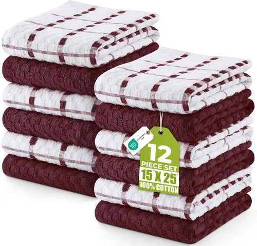 Miniatura 17 de Utopia Towels Kitchen - Juego de 12 toallas de cocina de 100 % algodón hilado en anillo de 15 x 25 pulgadas, súper suaves y absorbentes, juego