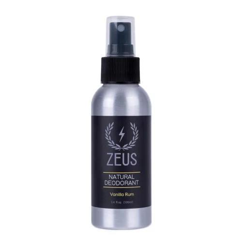 ZEUS Desodorante corporal natural en aerosol para hombres, sin aluminio, apto para veganos, nutritivo para la piel con aceite de cártamo, suave y