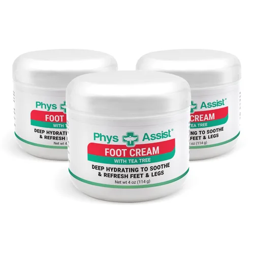 Miniatura 11 de PhysAssist Crema para pies con árbol de té – Crema hidratante profunda para pies y piernas para piel seca, cansada y sensible – Refrescante apoyo