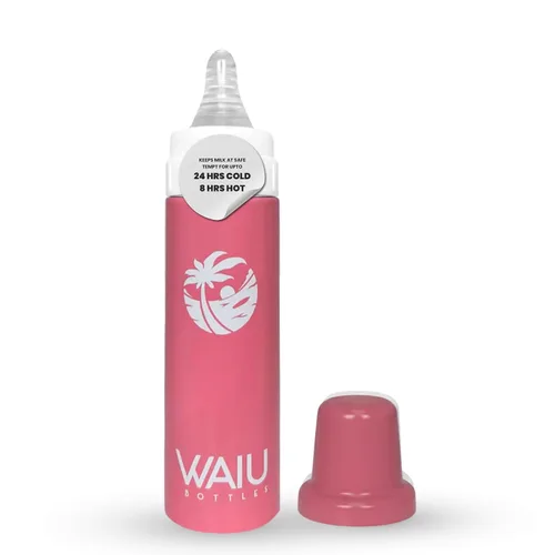 Miniatura 14 de Waiu - Biberón aislado de acero inoxidable de 4 onzas, mantiene las bebidas frías 24 horas, calientes 8 horas, sin BPA, aislado al vacío, biberón