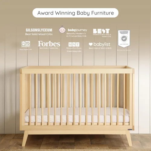 Miniatura 6 de dadada Baby Soho - Cuna convertible de madera 3 en 1 para cama infantil, fabricada en Italia, certificado GREENGUARD Gold, acabado seguro
