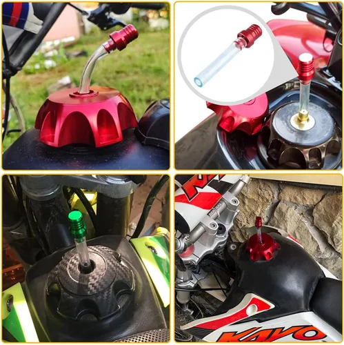 Miniatura 5 de 5 tapas de ventilación para tanque de combustible de motocicleta, manguera de tubo de respiración bidireccional para ahorrar combustible, tubo