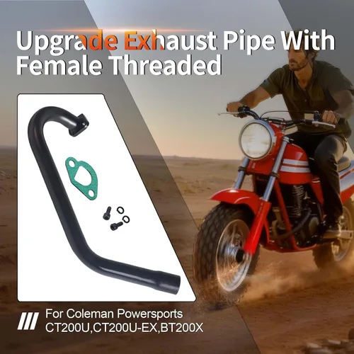 Miniatura 3 de Tubo de escape mejorado con rosca hembra para Coleman Powersports CT200U, CT200U-EX, BT200X, para Predator 212cc 196cc Go Kart y Mini Bike