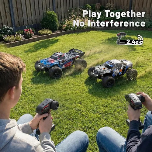 Miniatura 5 de Autos RC 1:18 4x4 Camión monstruo de alta velocidad para niños y adultos, vehículo de control remoto todoterreno de 22.4 mi/h, camión RC impermeable
