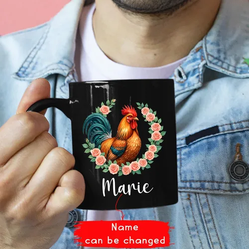 Miniatura 2 de Taza de pollo con texto en inglés "I Just A Girl Who Loves Chickens", taza de pollo personalizada, regalo personalizado para amantes de los pollos