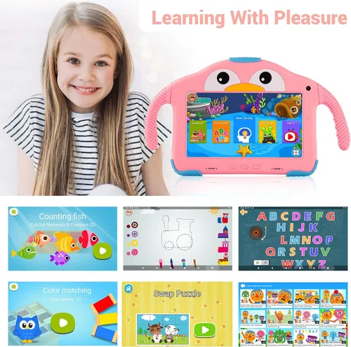 Miniatura 2 de Tableta para niños de 7 pulgadas para niños de 3 a 7 y 32 GB con funda WiFi Youtube Control parental, tabletas Android para niños pequeños Software