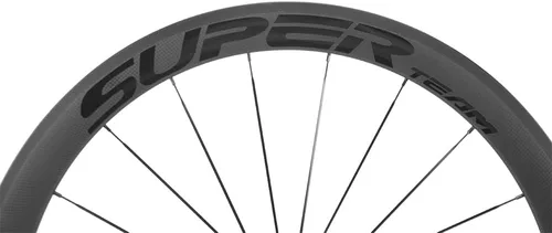 Miniatura 5 de Superteam Ruedas de Bicicleta de Carretera de Fibra de Carbono 700C, Juego de Ruedas Clincher de 50mm, Mate de 23 de Ancho Negro brillante