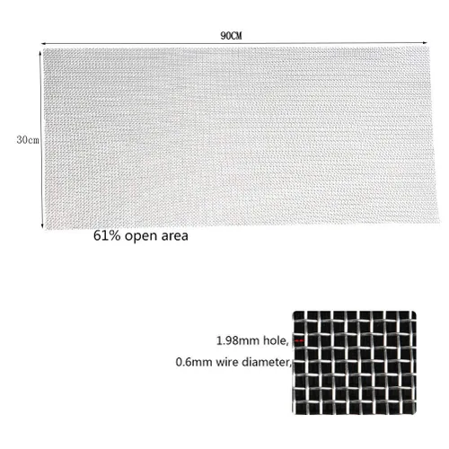 Miniatura 3 de Alambre tejido de acero inoxidable 304 de 12 x 36 pulgadas (11.8 in x 35.4 in) para malla de alambre de barbacoa, malla de gabinetes, malla de valla