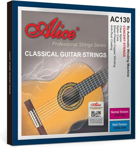 Alice - Pack de 2 juegos de cuerdas para guitarra clásica de nailon, cuerdas de guitarra clásica de 6 cuerdas con entorchado de cobre chapado en