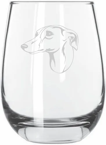 Miniatura 287 de Sakhalin Husky Dog - Copa de vino grabada personalizada de 15.25 onzas sin tallo