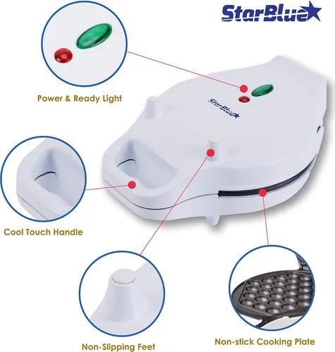 Miniatura 2 de Máquina de gofres de huevo de Hong Kong de StarBlue con libro electrónico de recetas de BONUS - Haga gofres de huevo de burbuja estilo Hong Kong