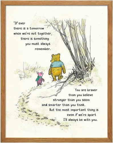 Miniatura 10 de Arte de pared de Winnie - Decoración para habitación de niños de Pooh - Niños - Dormitorio para niñas pequeñas - Arte para guardería de bebés
