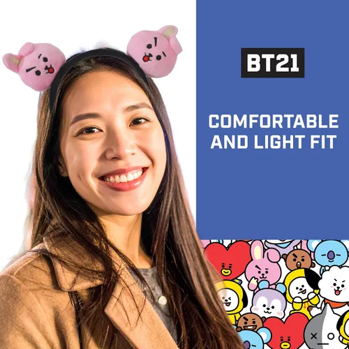 Miniatura 12 de Concept One BT21 LINE FRIENDS - Diadema bordada de felpa 3D para mujer, Chimmy