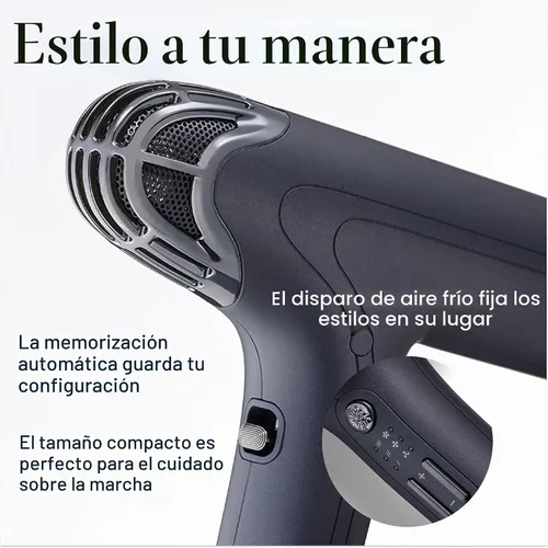Miniatura 10 de Bio Ionic SMART-X Secador de Cabello con Difusor, Secador de Soplo de Alta Eficiencia con 3 Ajustes de Calor y 3 Ajustes de Velocidad, Seca