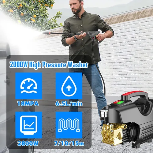 Miniatura 2 de Lavadora eléctrica, lavadoras a presión, lavadora de alta presión de 2800 W, kit de lavadora eléctrica, lavadora eléctrica de 2600 PSI, boquilla