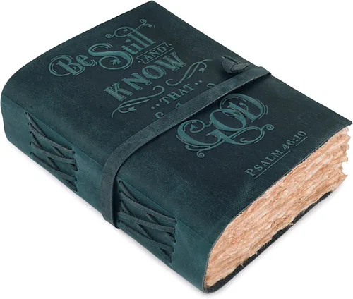 Miniatura 14 de LEATHER VILLAGE Diario de cuero vintage con Salmo 46:10, versículo de la Biblia en relieve, diario de oración cristiana para mujeres y hombres, 200