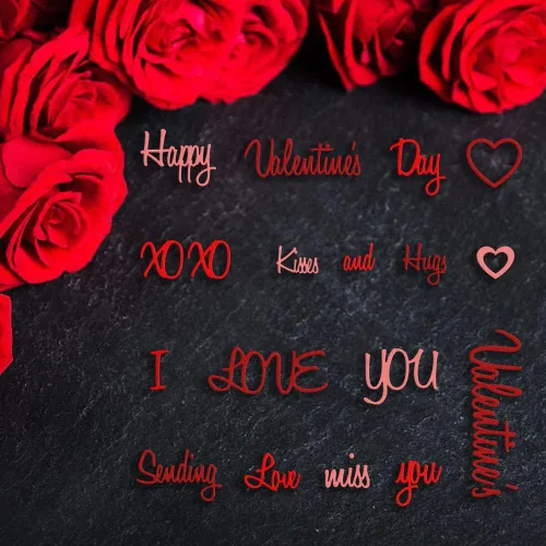 Miniatura 3 de Estivaux Letras troqueladas de feliz San Valentín para hacer tarjetas, letras del alfabeto de amor, juegos de troqueles de corte, plantillas