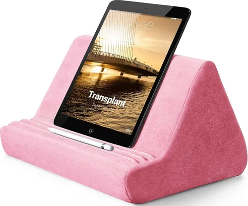 Miniatura 8 de BZVV Soporte de Tableta Suave con Almohada y Bolsillo, Soporte Ajustable con 3 Ángulos de Visualización, Soporte Holgazán para Cama y Sofá