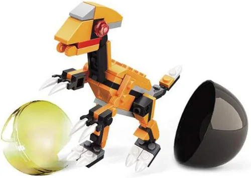 Miniatura 5 de Anditoy Paquete de 4 juguetes de bloques de construcción de dinosaurios en huevos gigantes para niños y niñas, rellenos de cesta de Pascua, regalos