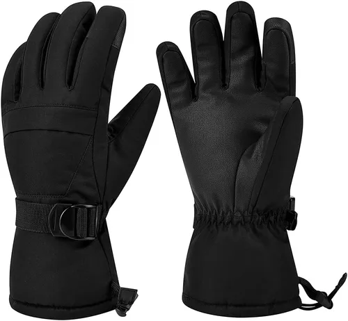 Guantes de esquí, guantes de nieve impermeables y transpirables para clima frío, se adaptan tanto a hombres como a mujeres, para padres e hijos al