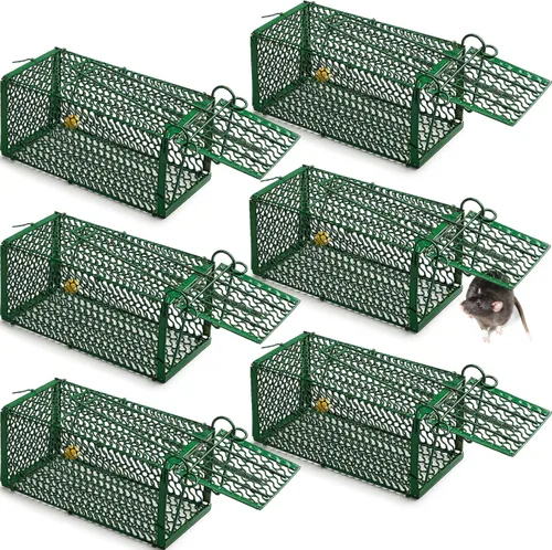 Miniatura 12 de Qualirey Trampa para Ratas Humanitaria de 4 Piezas, Trampa de Jaula para Ardillas Listadas y Ardillas, Trampa Plegable para Roedores para Animales