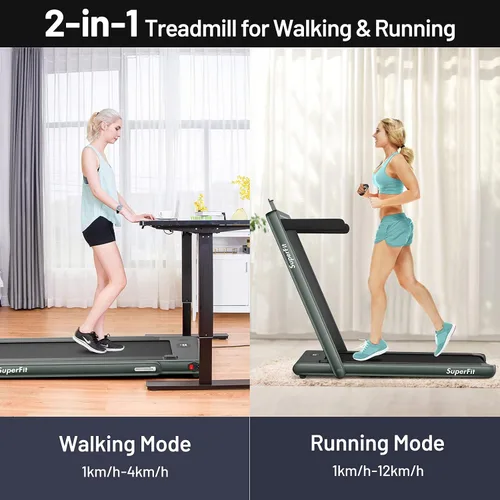 Miniatura 2 de GYMAX Almohadilla para caminar, pantalla LED dual 2 en 1, caminadora para debajo del escritorio para el hogar con control remoto y aplicación