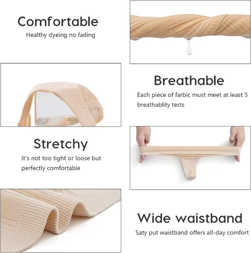 Miniatura 3 de Dlala Womens Thongs Breathable Panties Low Rise Sexy G-String Underwear Pack of 7