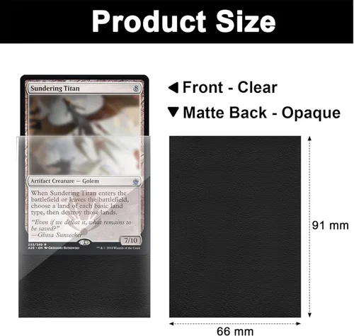 Miniatura 2 de Fabmaker - Juego de 200 fundas negras para tarjetas, fundas estándar resistentes MTG mate, acabado trasero mate, barajado perfecto, protege todas