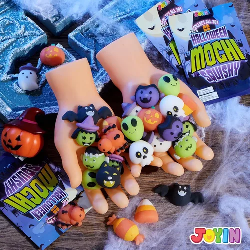 Miniatura 7 de JOYIN 36 piezas de juguetes blandos Mochi de Halloween en bolsas ciegas con 12 personajes de Halloween para aliviar el estrés, bolsa sorpresa
