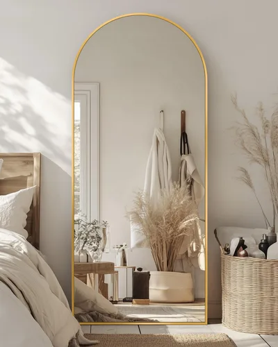 Miniatura 38 de Antok Espejo de Cuerpo Entero, Espejo de Piso de 58"x18" con Soporte, Espejos Montados Colgantes para Dormitorio, Sala de Estar, Vestidor, Comedor