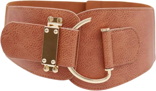 Miniatura 143 de TFJ - Cinturón ancho de moda para mujer, cintura alta, hebilla de gancho de metal dorado, talla XS, S, M, L, XL