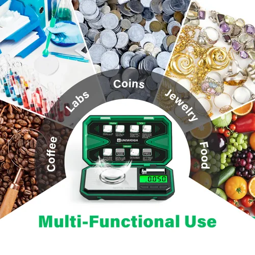 Miniatura 7 de UNIWEIGH Báscula de miligramos de precisión de 0.00 oz/1.76 oz, báscula digital de joyería para polvo, monedas, oro, gema, recarga, escala de micro