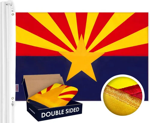 Miniatura 9 de G128 Bandera del Estado de Alabama 3 x 5 pies Serie Double ToughWeave de doble cara con costura de 210D de poliéster Rayas cosidas