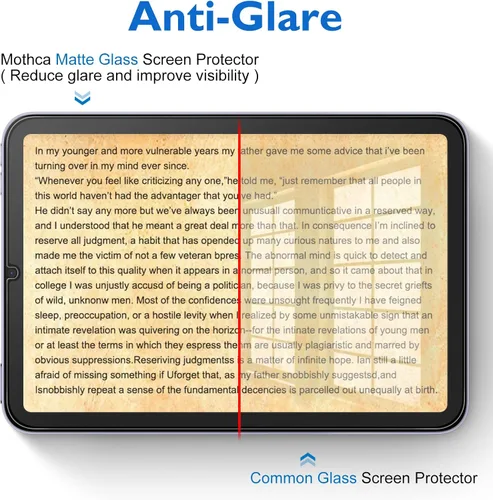 Miniatura 3 de Mothca Paquete de 1 protector de pantalla de vidrio mate para iPad Mini de 8.3 pulgadas A17 Pro (2024) y Mini 6 (2021) con marco de alineación