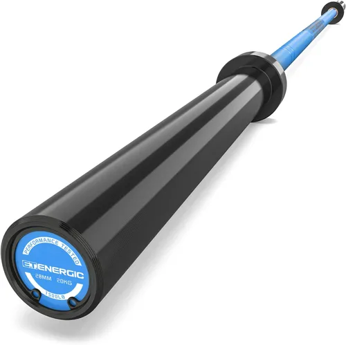 Miniatura 10 de Barra olímpica de 7 pies, capacidad de 1500 libras, carga de 45 libras, disponible para ejercicios en el gimnasio y en casa, levantamiento de pesas