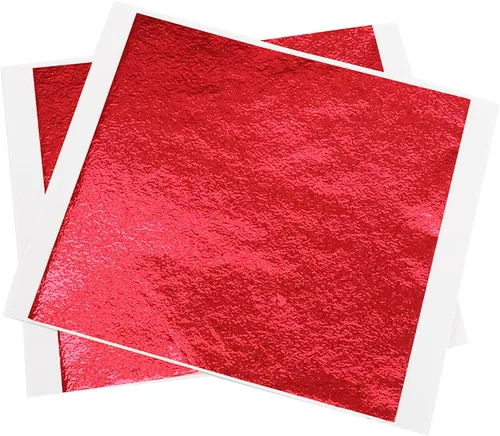 Miniatura 14 de Hojas de hojas de oro de imitación, 100 hojas de 5.11 pulgadas, lámina dorada dorada verde para pinturas, manualidades, uñas, muebles, decoración