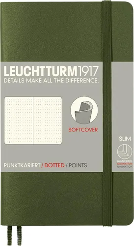 Miniatura 24 de LEUCHTTURM1917 - Cuaderno mediano A5 de tapa blanda, 123 páginas numeradas para escribir y llevar un diario (color negro, cuadriculado)