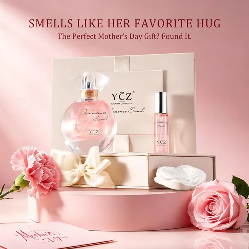 Miniatura 2 de Ycz Golden Sands - Juego de regalo de perfume para mujer, 3 piezas de fragancia oriental floral con notas de rosa de pomelo, perfumes de 1.7 fl oz