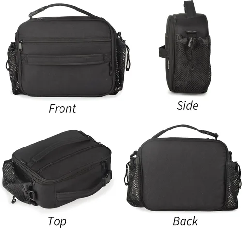 Miniatura 6 de Cerbonny Lonchera para niños, bolsa de almuerzo aislada para niñas y niños, poliéster duradero con forro de PEVA, correa de hombro ajustable, 10.8