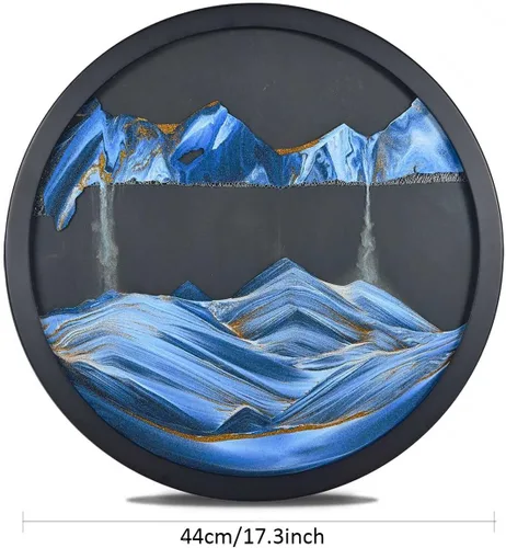 Miniatura 7 de ETULLE Decoración artística de pared, manualidades de vidrio, arena móvil dinámica 3D, imagen de arte de arena en movimiento, paisaje de arena 3D