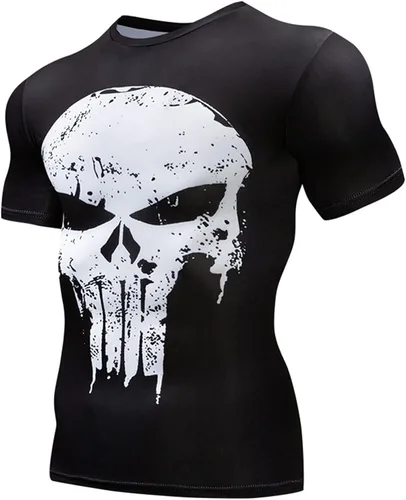 Miniatura 3 de TIMWOODER Camisa de compresión para hombre, camiseta de manga corta suave con estampado 3D, camiseta deportiva para gimnasio